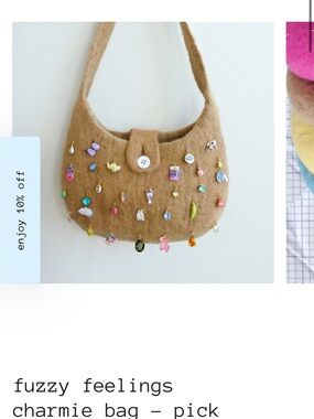 Haricot Vert Wool Charmie Mini Bag in Aqua
